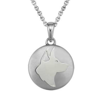 German Shepherd Silver Cremation Pendant